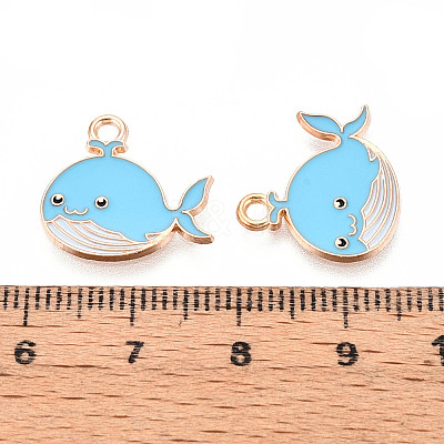 Marine Animals Alloy Enamel Pendants ENAM-T022-34B-1