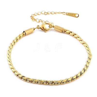 304 Stainless Steel Rope Chain Bracelets for Women BJEW-Q051-04G-1