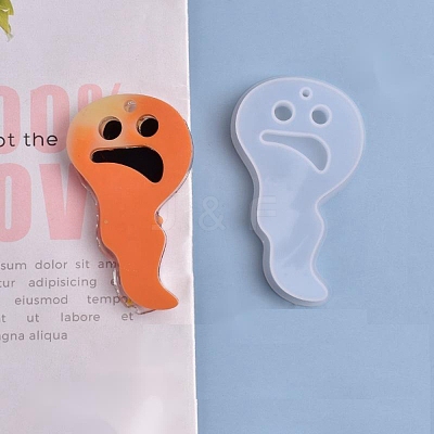 Halloween DIY Ghost Pendant Silicone Molds DIY-P006-47-1