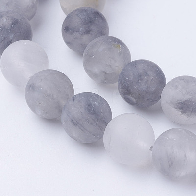 Natural Cloudy Quartz Bead Strands G-G735-81-10mm-1