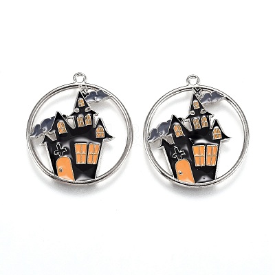 Halloween Theme Alloy Enamel Pendants ENAM-J649-12P-02-1