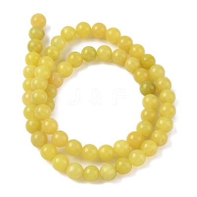 Natural Lemon Jade Beads Strands G-G284-A01-6mm-1