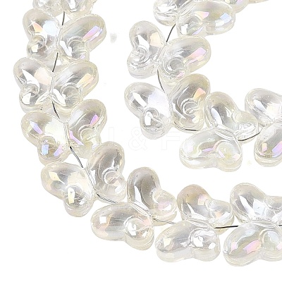 Baking Paint Electroplate Transparent Glass Beads Strands EGLA-Q136-03A-01-1