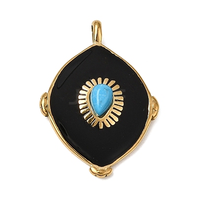 304 Stainless Steel Enamel Pendants SA-CBAFCBF-03G-1