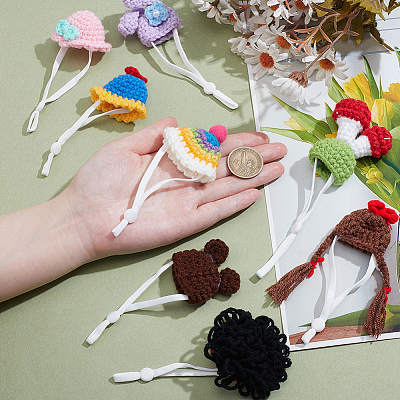 8Pcs 8 Styles Polyester Doll Hat DIY-SC0033-54A-1