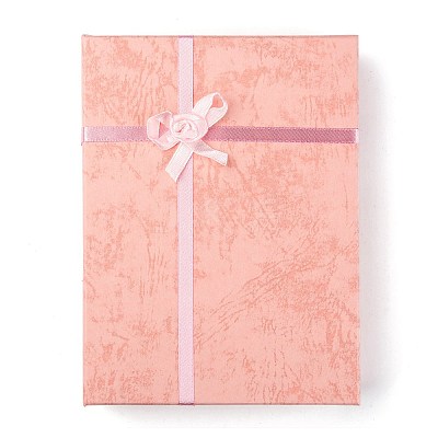 Jewelry Cardboard Boxes with Flower(Color Random Delivery) and Sponge Inside LS-CBOX-R023-4-1