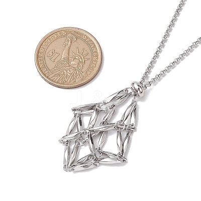 Non-Tarnish 3Pcs 3 Styles 304 Stainless Steel Macrame Pouch Necklace Makings NJEW-JN04901-02-1
