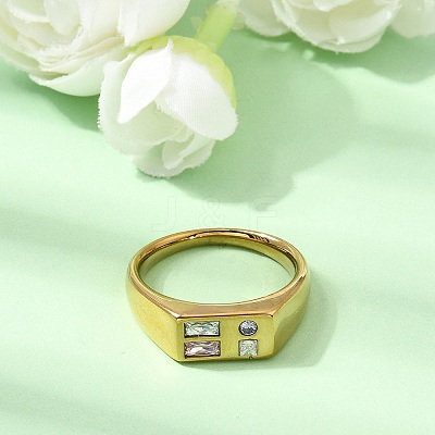 Stainless Steel Pave Colorful Cubic Zirconia Finger Rings SA-CBA90C5-04C-G-1