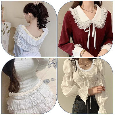 Cotton Pleated Elastic Lace Ribbon OCOR-WH20006-30B-1