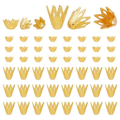 100Pcs 2 Style Brass Bead Cap KK-NB0003-25-1