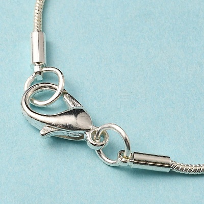 Brass Round Snake Chain Necklace Making KK-F763-07P-1