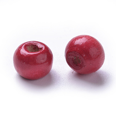 Dyed Natural Wood Beads WOOD-Q006-8mm-01-LF-1