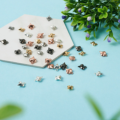 100Pcs 5 Color Stainless Steel Pendants STAS-BT0001-14-1