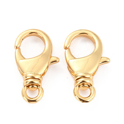 Brass Lobster Claw Clasps KK-D065-01G-1
