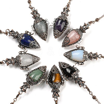 Mixed Gemstone Dowsing Pendulum Big Pendants G-H293-01R-1