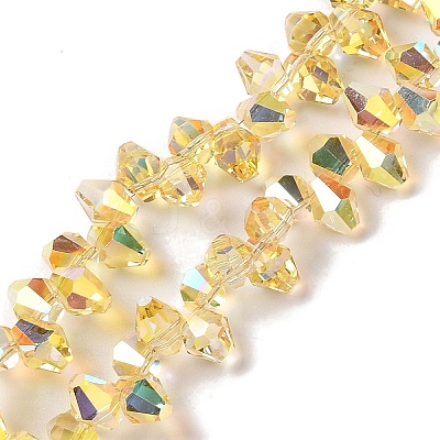 Half Rainbow Plated Electroplate Beads Strands EGLA-H104-07A-HR02-1