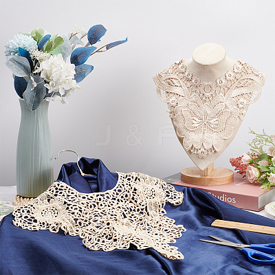 2Pcs 2 Styles Polyester Computerized Embroidery Collar DIY-BC0006-62-1