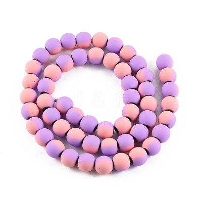 Spray Painted Non-magnetic Synthetic Hematite Beads Strands G-N337-01A-1