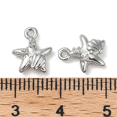 Brass Micro Pave Cubic Zirconia Pendants KK-U045-09P-1