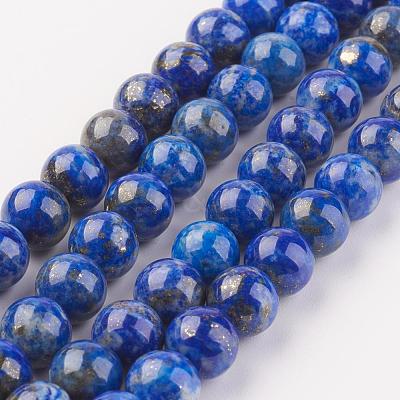 Natural Lapis Lazuli Beads Strands G-G099-8mm-7B-1