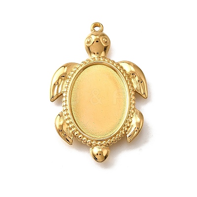 304 Stainless Steel Pendant Cabochon Settings STAS-C122-16B-G-1