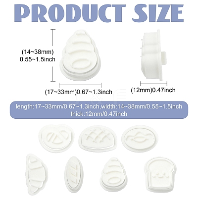 7 Pcs 7 Styles Toast Biscuit Polymer Clay Cutters Kit ST-CJ0043-096-1