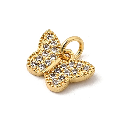 Brass Micro Pave Cubic Zirconia Pendants KK-I360-009G-02-1