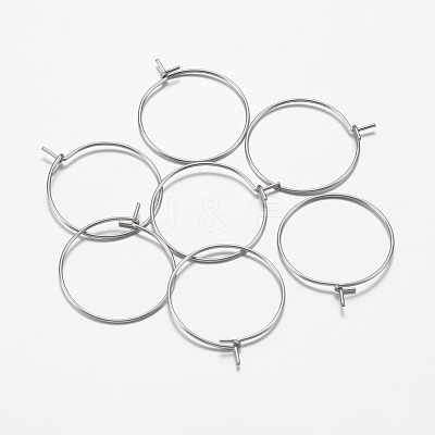 316 Surgical Stainless Steel Hoop Earrings Findings X-STAS-F149-32P-E-1
