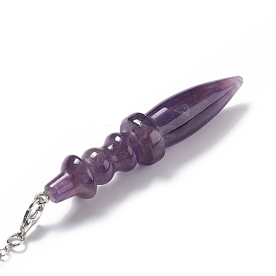 Mixed Natural & Synthetic Gemstone Pointed Dowsing Pendulums AJEW-B020-06P-1