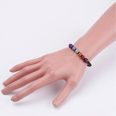 Natural Gemstone Beads Braided Bracelets BJEW-JB02949-1