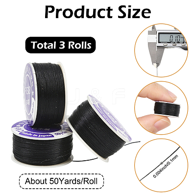 3 Rolls Special Coated Nylon Beading Threads for Seed Beads OCOR-PA0001-02B-1