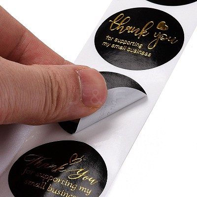 Flat Round Paper Thank You Stickers DIY-C042-04-1