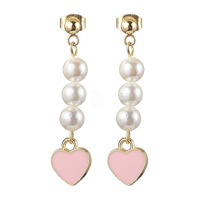 Shell Pearl Dangle Earrings EJEW-JE05801-1