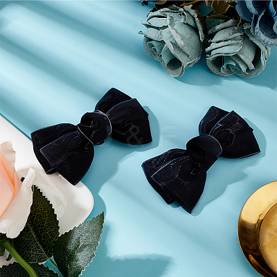 Polyester Bowknot Shoe Decorations AJEW-WH0323-25F-1