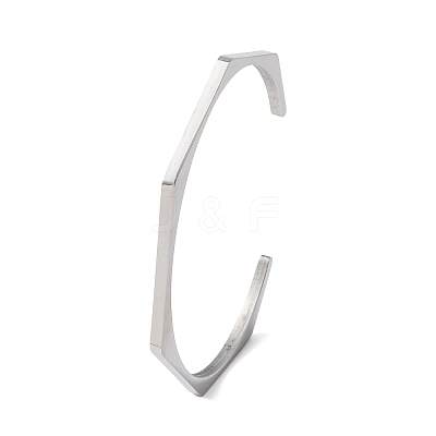 304 Stainless Steel Cuff Bangles BJEW-P373-01P-1
