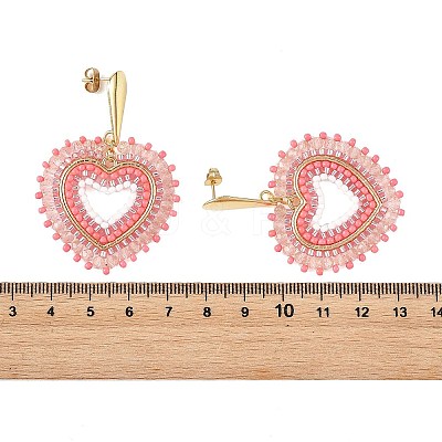 Glass Seed Bead Dangle Earrings EJEW-MZ00768-1