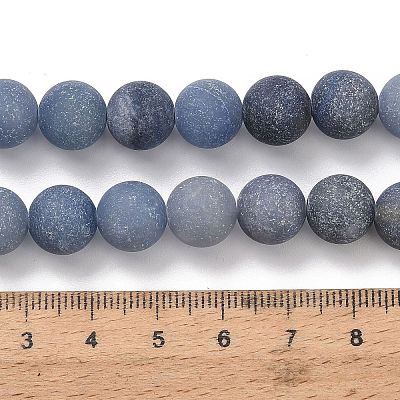 Dyed & Heated Natural Blue Aventurine Beads Strands G-J376-31-10mm-1