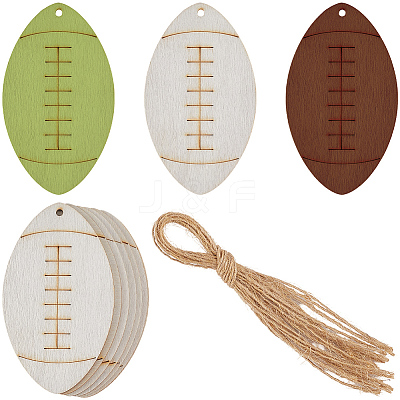 Sport Ball Theme Unfinished Wooden Painting Hanging Ornaments WOOD-WH20001-12C-1