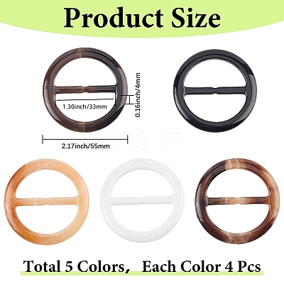 20Pcs Resin Tri-Glide Adjuster Buckles FIND-GF0008-12E-1