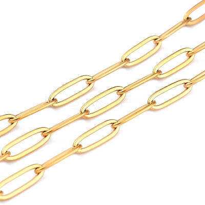 3.28 Feet Ion Plating(IP) 304 Stainless Steel Paperclip Chains X-CHS-O010-03G-1