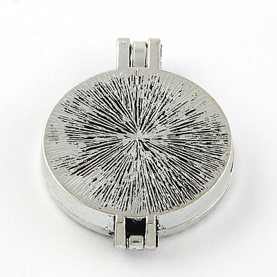 Rack Plating Hollow Brass Diffuser Locket Pendants KK-S666-AS-1
