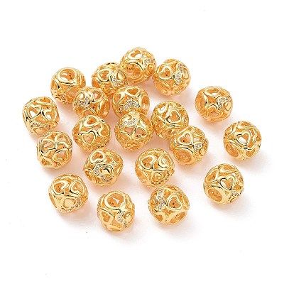 Brass Rhinestone European Beads KK-A179-07G-1