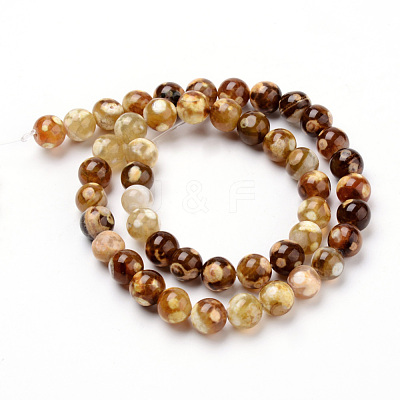 Natural Fire Crackle Agate Beads Strands G-Q462-67-8mm-1