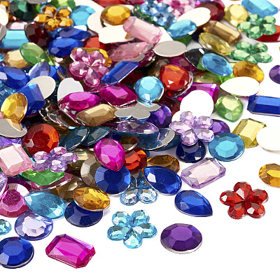 Flat Back & Back Plated Acrylic Rhinestone Cabochons MACR-TA0001-62A-1