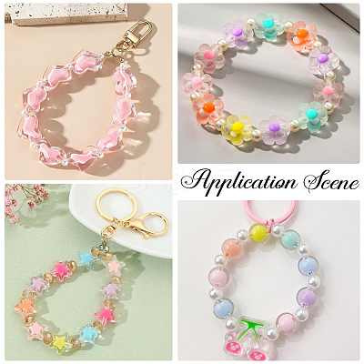 240Pcs 8 Styles Transparent Plastic Beads KY-BM0001-05-1