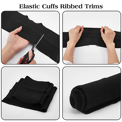 Polyester Ribbed Elastic Fabric for Collar DIY-WH0698-094B-1