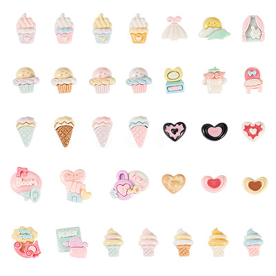70Pcs 7 Styles Resin Cabochons RESI-TA0004-06-1