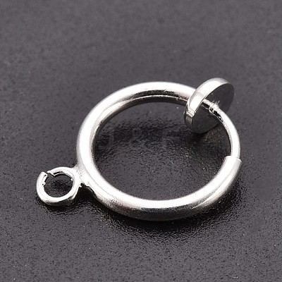 Brass Clip-on Hoop Earring Findings KK-P102-01S-1