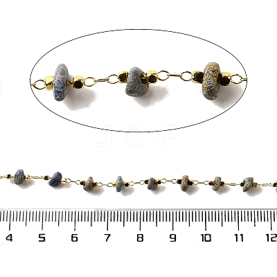 Handmade Natural Lapis Lazuli Chip Beaded Chains CHC-F020-10G-07-1