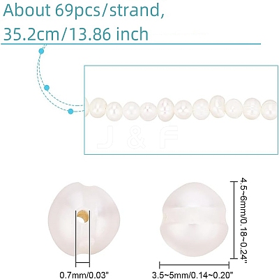 1 Strand Grade A Natural Cultured Freshwater Pearl Beads Strands PEAR-NB0001-08-1